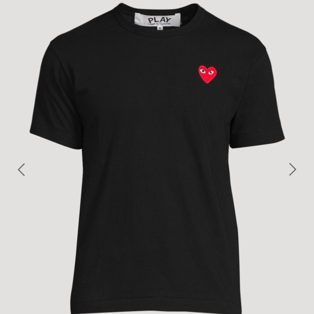 Comme des Garçons Black T-Shirt with Red Heart